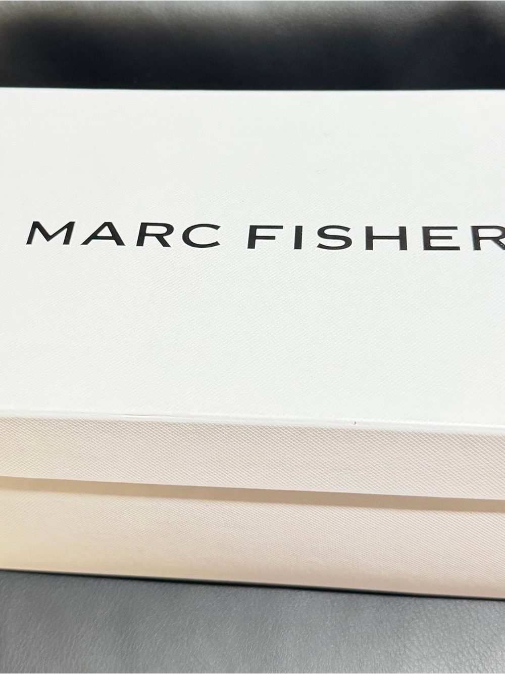 Marc Fisher White Box with Black Logo
